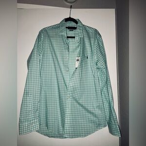 Ralph Lauren Mint Checkered Button Down Shirt
